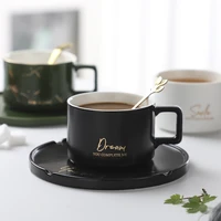 european style personality black coffee mug ceramic reusable tea cups and saucers nordic ins style light luxury espresso mug