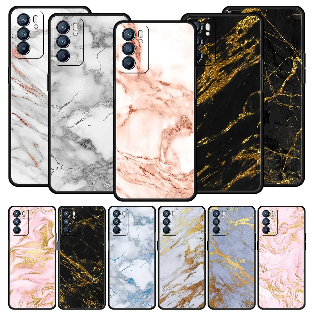 

Marble Pattern Phone Case For OPPO A74 A54 A53 A52 A9 2020 A16 A15 A12 A76 A95 Reno7 SE Reno6 Z Find X5 Pro Plus 5G Cover Shell