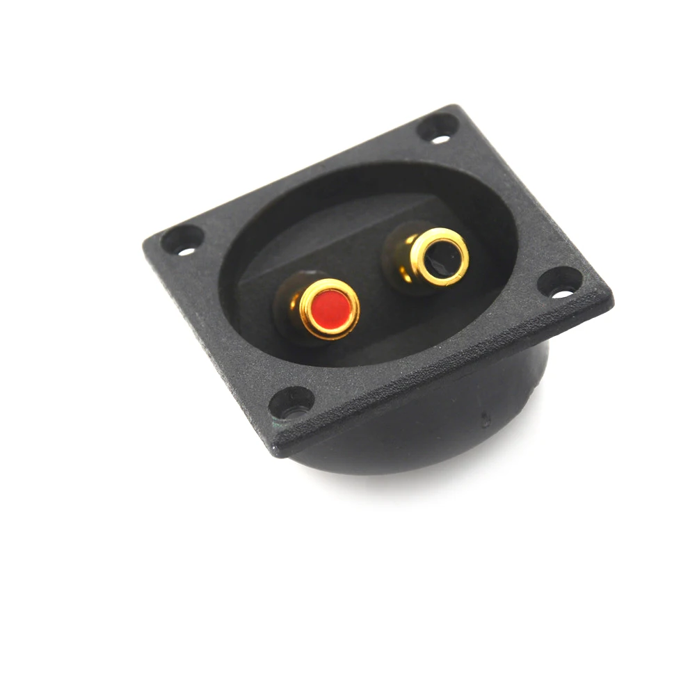

1PC Terminal Cup Square Shape Double Binding Post Type Speaker Box Gold Terminal Cup Black Color with Screws