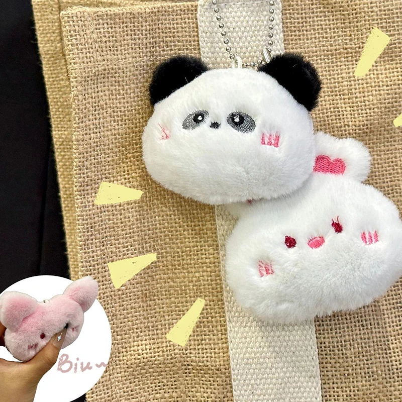 

Cartoon Stuffed Plush Keyring Soft Cute Animal Series Rabbit Frog Doll Keychain Backpack Pendant Ornaments Girls Gift