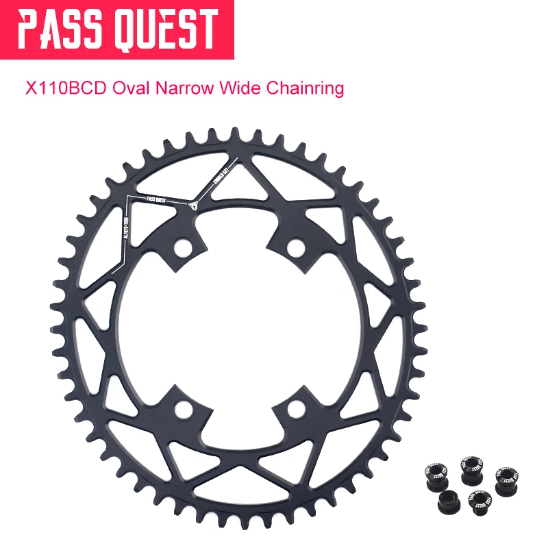 

PASS QUEST X110/4 BCD 110BCD Road Bike Narrow Wide Chainring 36T-58T For 105 R2000 R3000 4700 5800 6800 DA9000 Bicycle Crankset