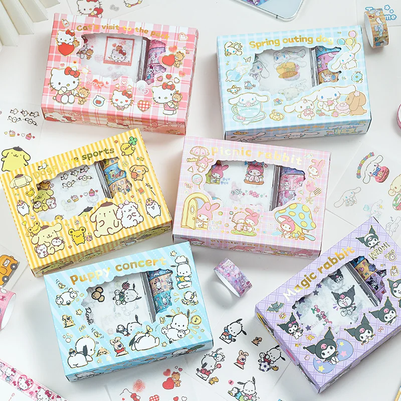 

Sanrio Spirit Pet Baby Series Handbook and Paper Tape Gift Box Set Cartoon Decoration Diary Material Stationery Sticker