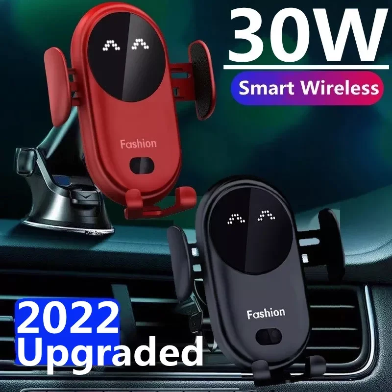 

NEW2023 30W Car Wireless Charger for iPhone 13 12 11 XR X 8 Samsung S20 S10 Xiaomi Qi Fast Charging Infrared Sensor Phone Holder