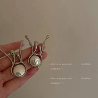 new 925 silver needle geometric metal pearl earrings ins cold wind niche temperament earrings designer earrings