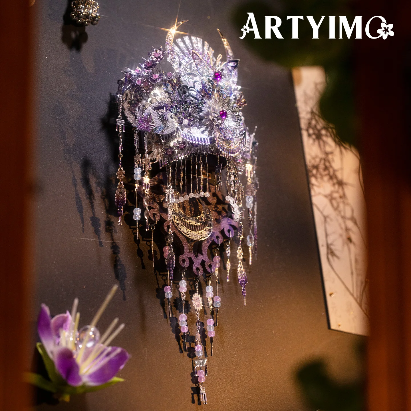 Фото ARTYIMO Miaodie Silver Crown Fridge Magnet 3D Metal Puzzle DIY Assembly Kit, головоломка, украшение для стола, на Рождество и Хэллоуин №3