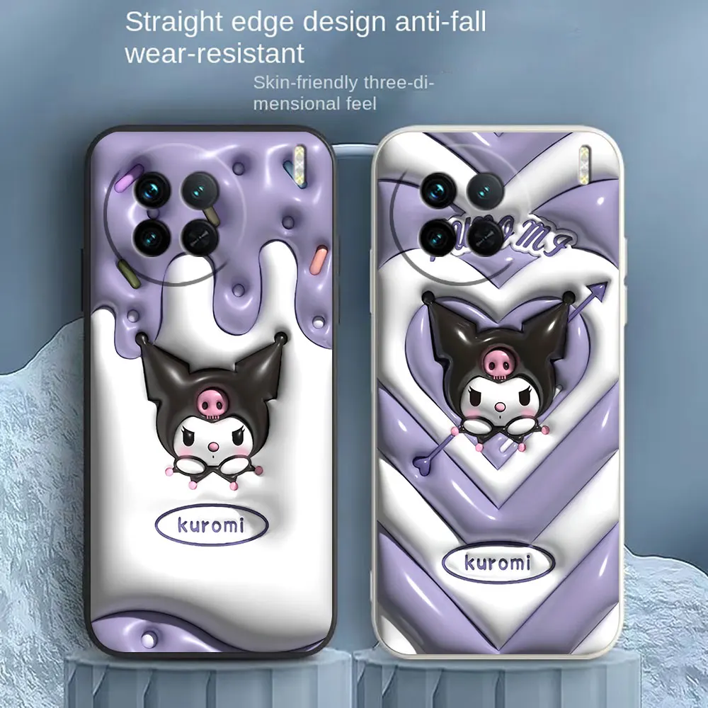 

Anime Cute Funny kuromi Phone Case For VIVO X21I X21S X23 X27 X30 X50 X60 X70 X80 X90 5G PRO PLUS Colour Liquid Case Funda Shell