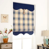american retro blue striped custom made roman shades window drapes for living room included mechanism