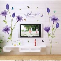 new lily butterfly plant wall stickers living room bedroom porch tv background wall decorative painting home decoration poster