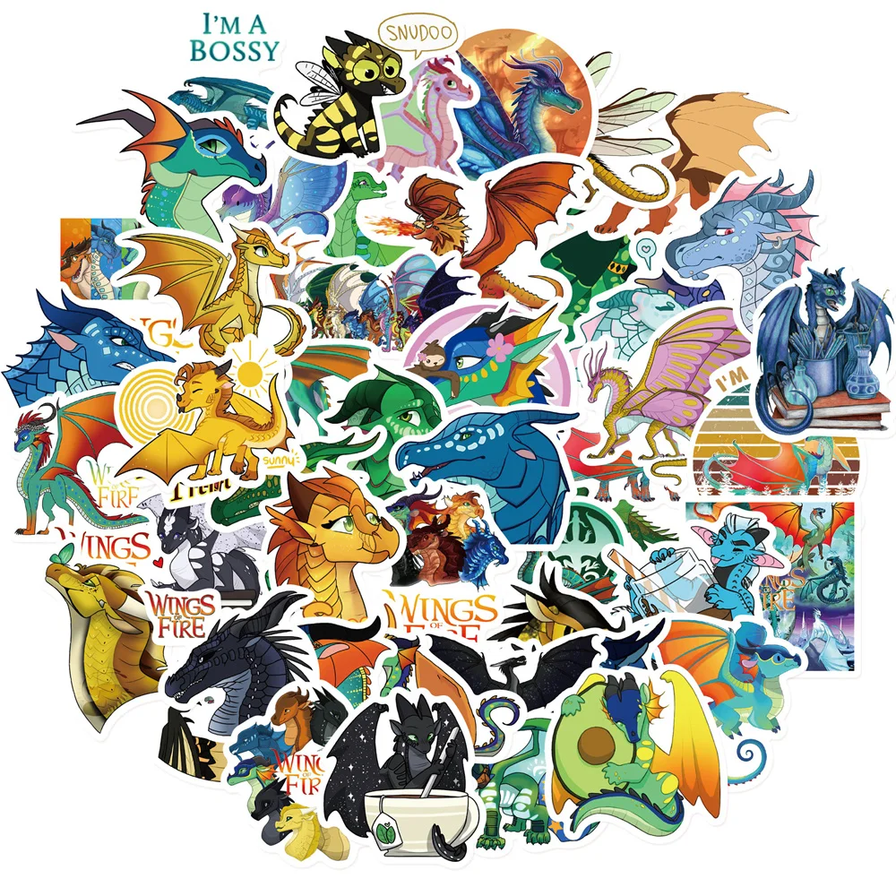 

10/30/50PCS Fire Pterosaur Sticker DIY Notebook Refrigerator Skateboard Cartoon Personality Trend Water Cup TrolleyCaseWholesale