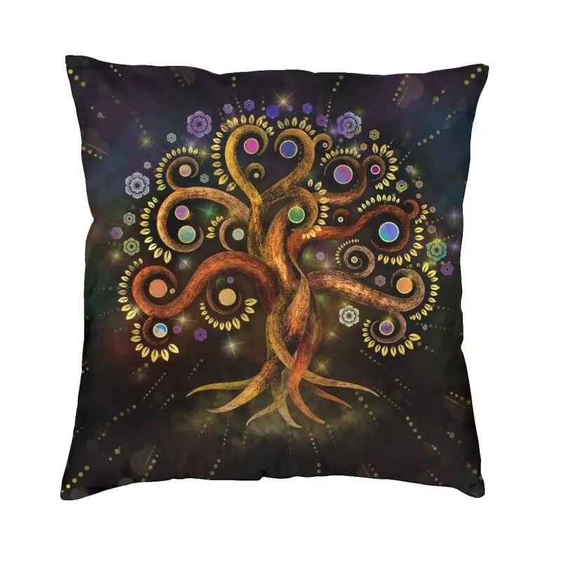 

Скандинавский чехол с изображением дерева жизни, радуга, крутящийся чехол для дивана, подушка из полиэстера, чехол для гостиной, украшение д...