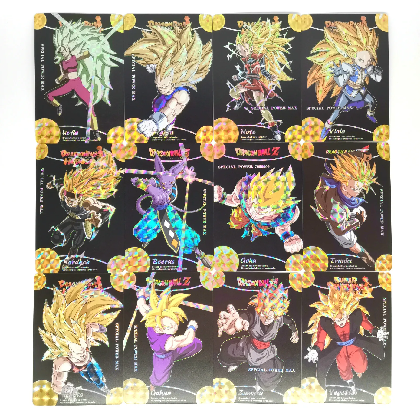 

52pcs/set Super Dragon Ball Z Black Face Saiyan 3 Heroes Battle Card Ultra Instinct Goku Vegeta Game Collection Cards