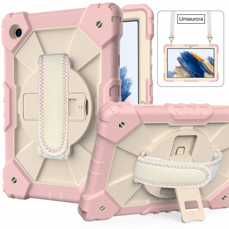 

360 Rotating Hand Strap Case For Samsung Galaxy Tab A8 10.5 SM-X200 X205 A7 Lite 2021 T500 T225 SM-T220 Tablet Shockproof Cover