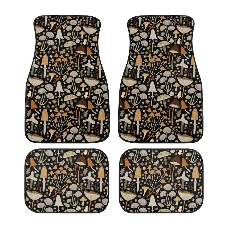 Коричневые Бежевые коврики в стиле бохо виде грибов подстилки для автомобиля
