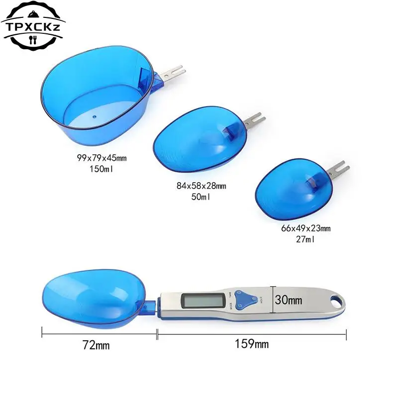 

Digital Scale Spoon LCD Display Kitchen Spoon Scale 300-500g/0.1g Electronic Measuring Spoon Scales with 3 Detachable Weighing