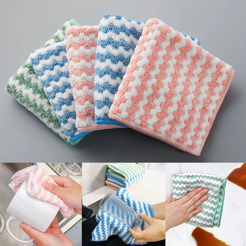 

25*25CM Cleaning Cloths Oil Free Dishwashing Towel Kitchen Cleaning Rag Microfiber Towels Cleaning Micro Fiber Wipe 2023 New