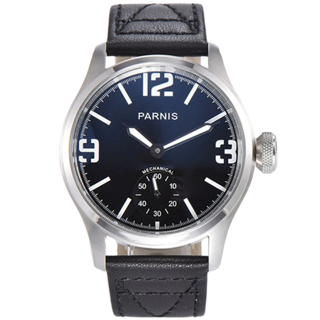 

Parnis 47mm 2020 New large size men's casual luxury mechanical watch black dial luminous seagull hand winding movement watch