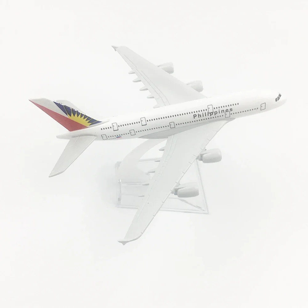 Самолет самолета из сплава в масштабе 1/400 аэробус A380 Филиппины Air модель 16 см