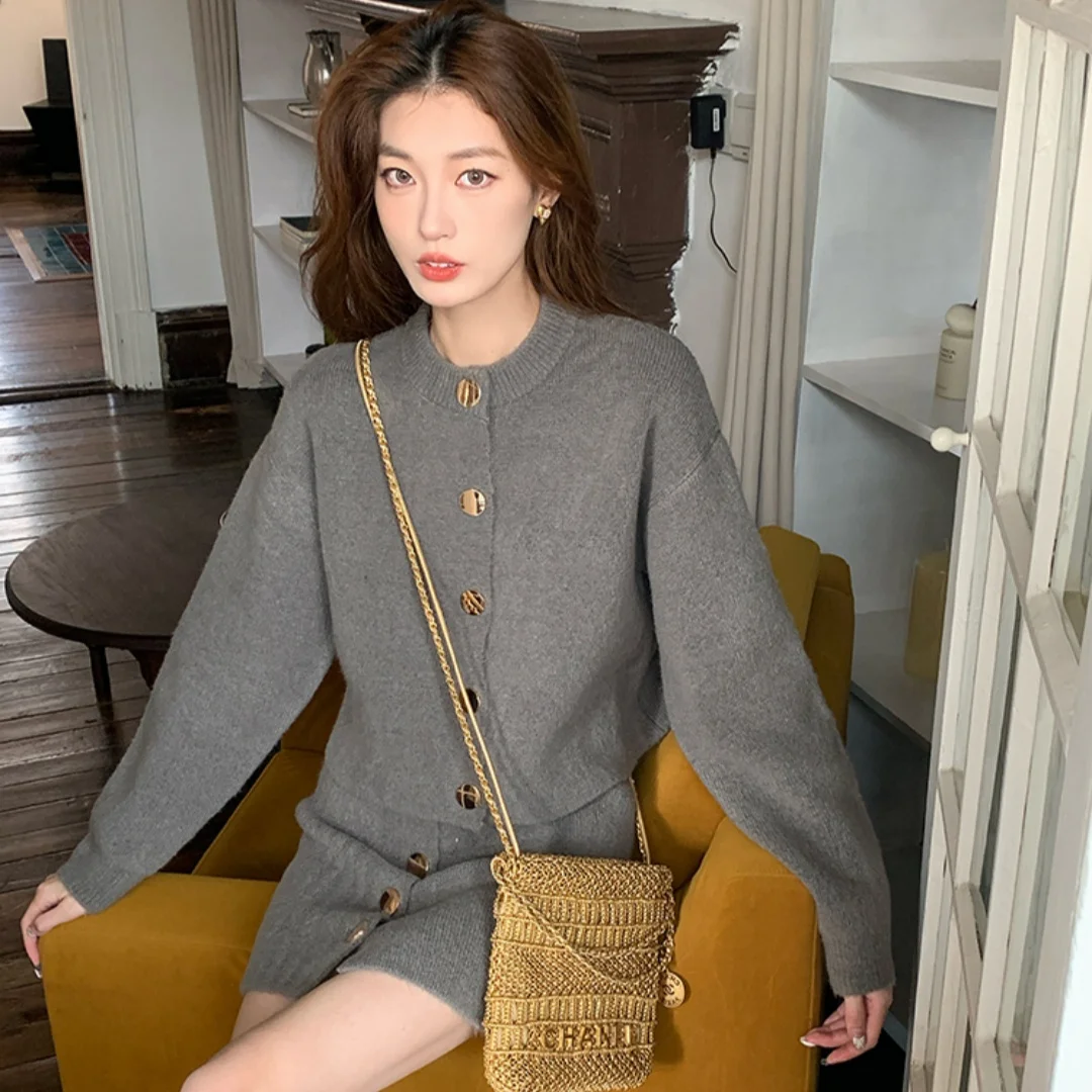 Женские топы + мини-юбка-карандаш шикарный модный укороченный кардиган с