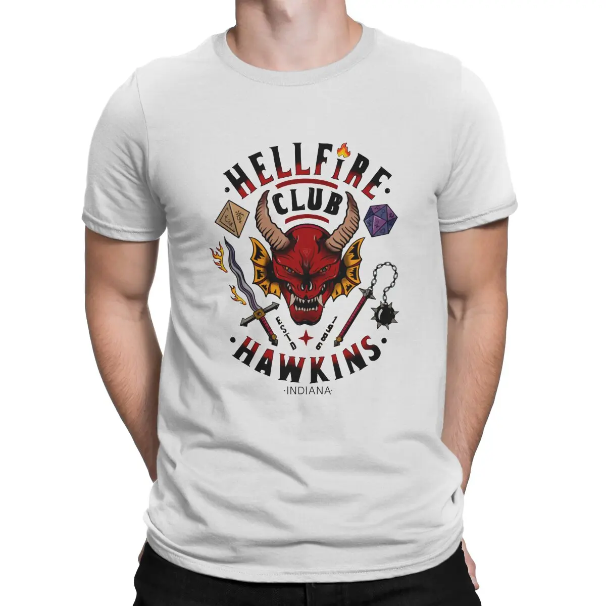 

Stranger Things Joyce Jim Mike Eleven Newest TShirt for Men Hellfire Magic Club Round Neck Pure Cotton T Shirt Distinctive