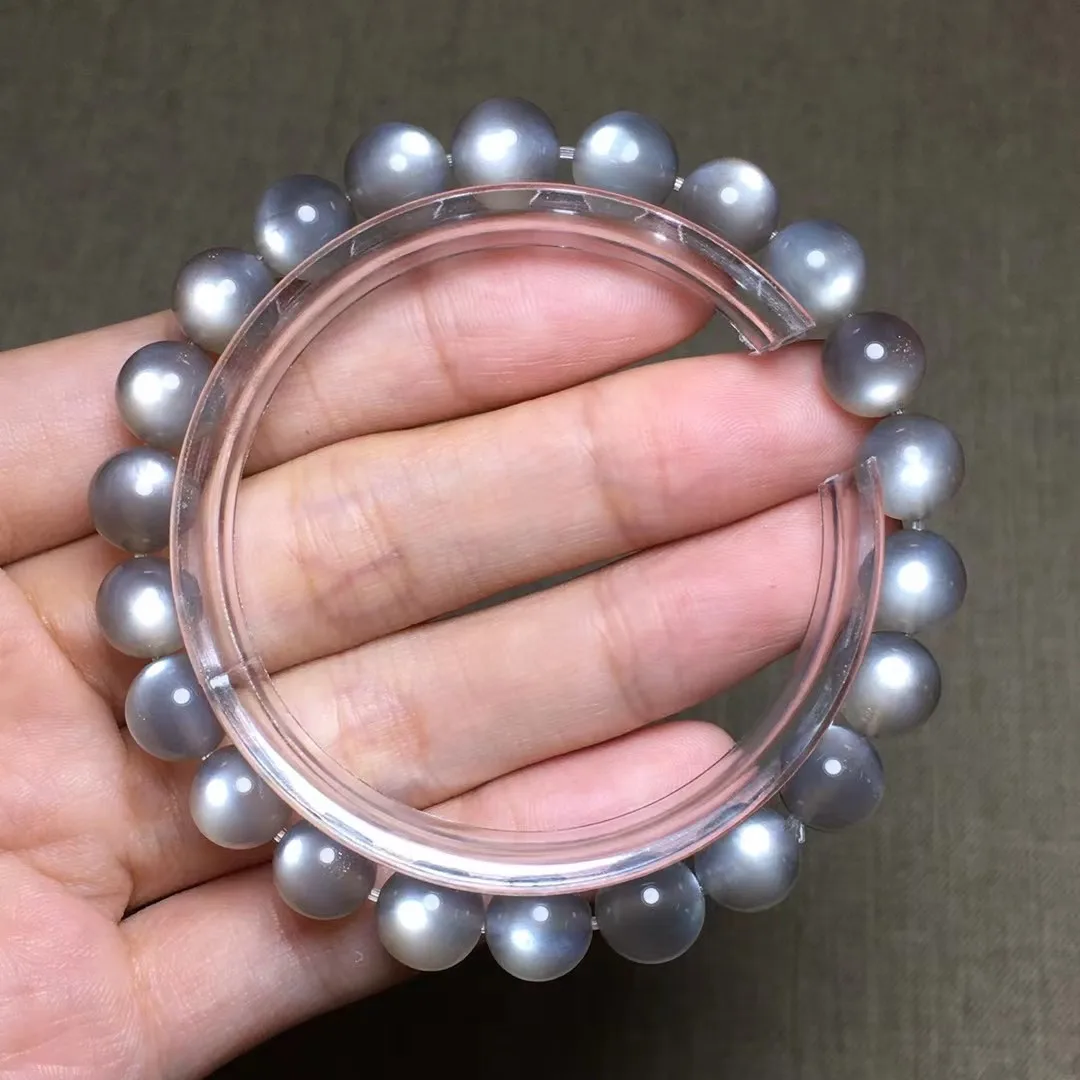 

8mm Natural Moonstone Stone Bracelet For Women Men Beauty Love Gift Reiki Crystal Silver Light Beads Strands Jewelry AAAAA