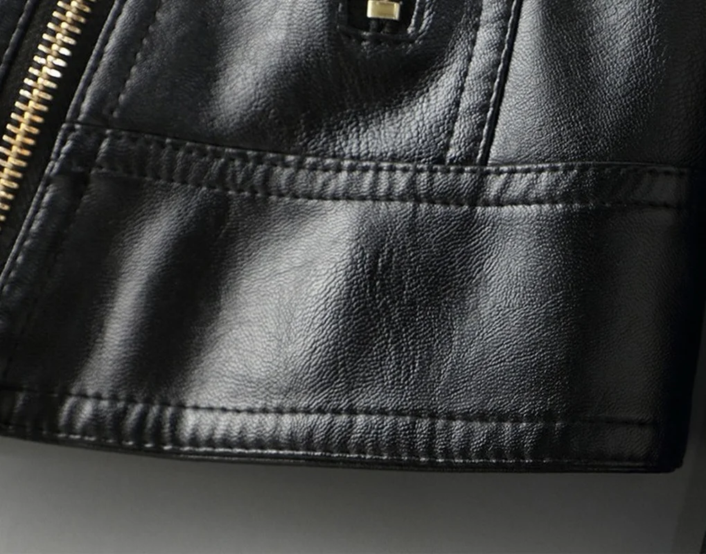 Fashion Faux Leather Jackets Autumn Winter Women Thin Lapel Zipper Casual Punk Jackets Locomotive Style Coats Cool Leather Wear