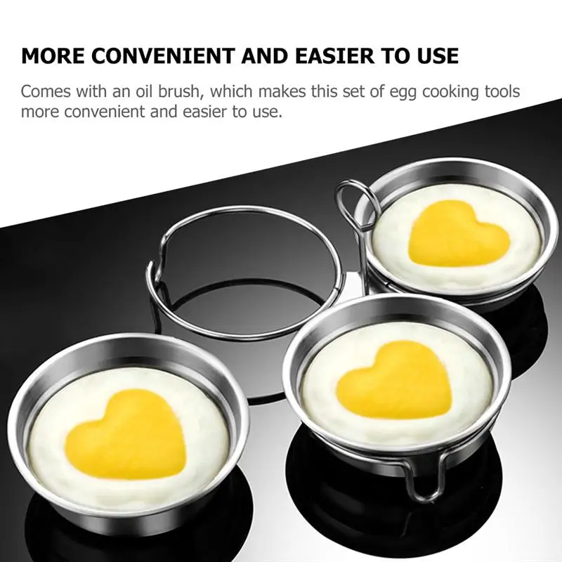 

1 Set Stainless Steel Egg Steamers Brush Scraper Kit Multipurpose Egg Boilers