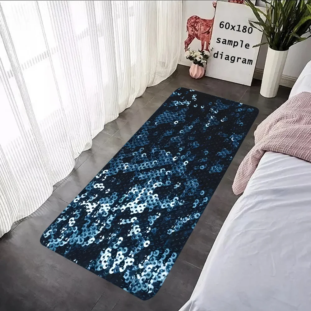 P-Серебряный Блестящий напольный коврик с рисунком