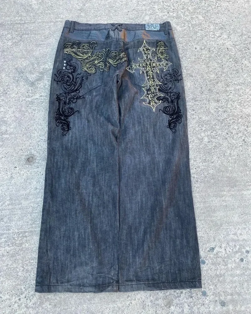 Мужские мешковатые джинсы с геометрическим принтом