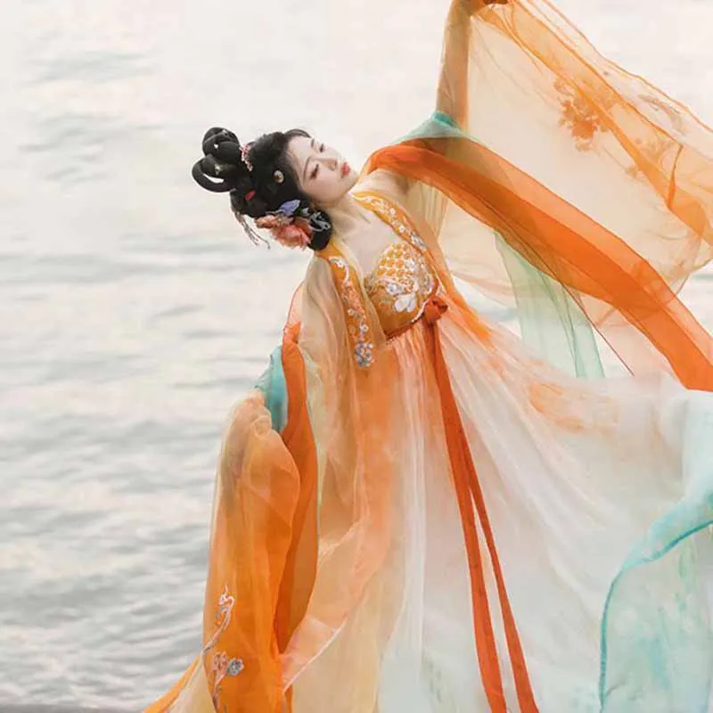 Женское традиционное китайское платье Hanfu с вышивкой Женский карнавальный