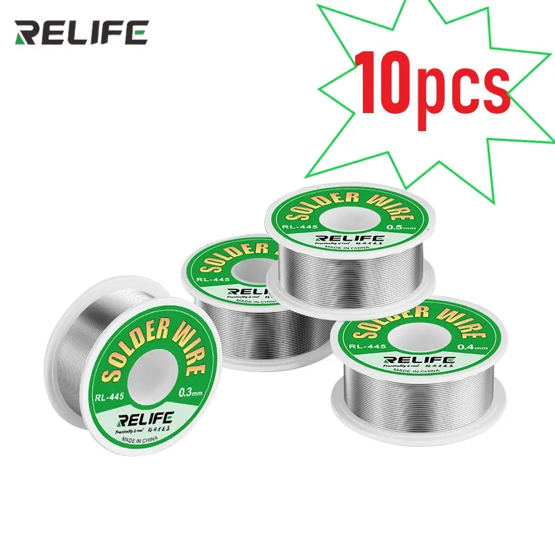

10Pcs/Lot RELIFE High Purity Solder Wire 0.3/0.4/0.5/0.6mm Contains Rosin Low Melting Point Bright Solder Joints With Less Smoke