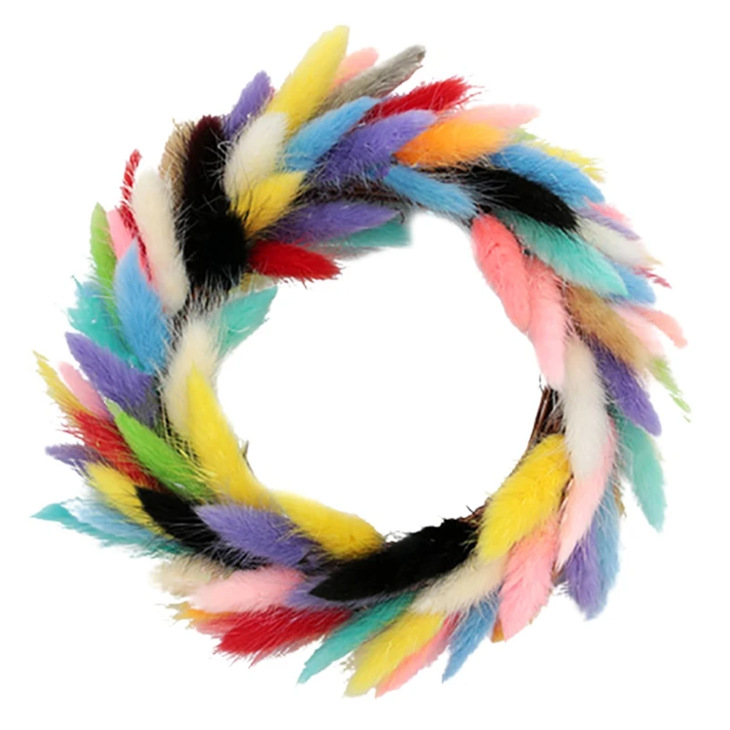 

Practical Natural Reed Dried Flower Wreath for Home Decor Boho Pampas Grass Phragmites Bouquet Garland