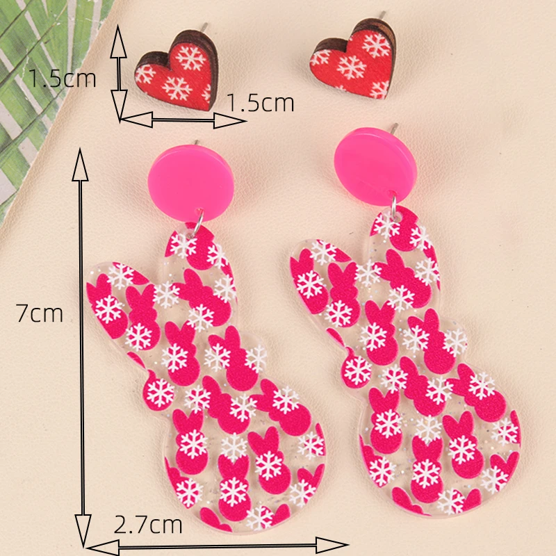 Серьги-подвески в форме сердца снежинки летучей мыши тыквы 2 пары