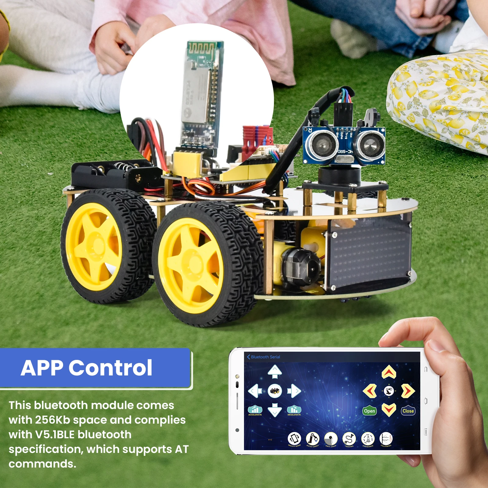 Keyestudio 4WD Multi BT Robot Car Kit Upgraded V2.0 W/LED Display  for Arduino Robot Stem EDU /Programming  Robot Car/DIY Kit