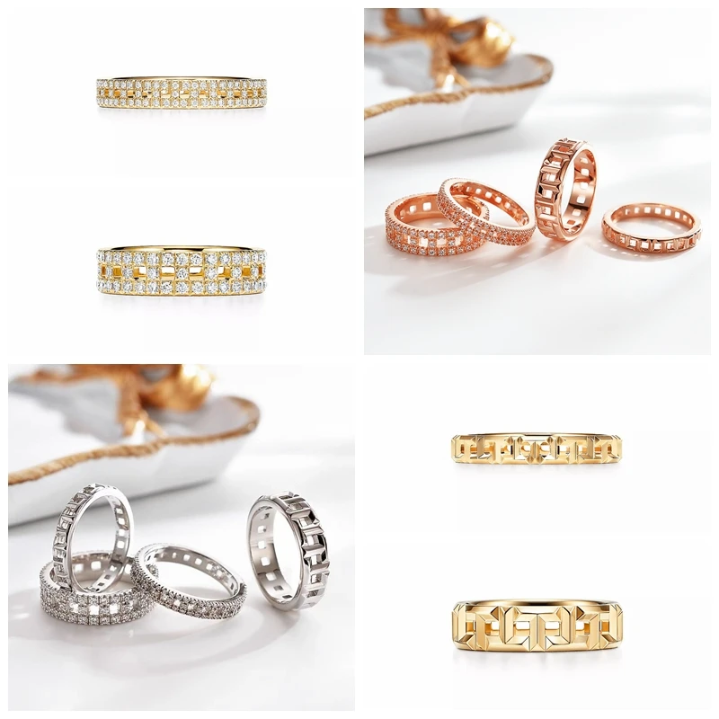 

2023 New Best-selling T-ring Narrow Wide Letter Geometric Line Diamond Romantic Love Gift Jewelry Free Shipping