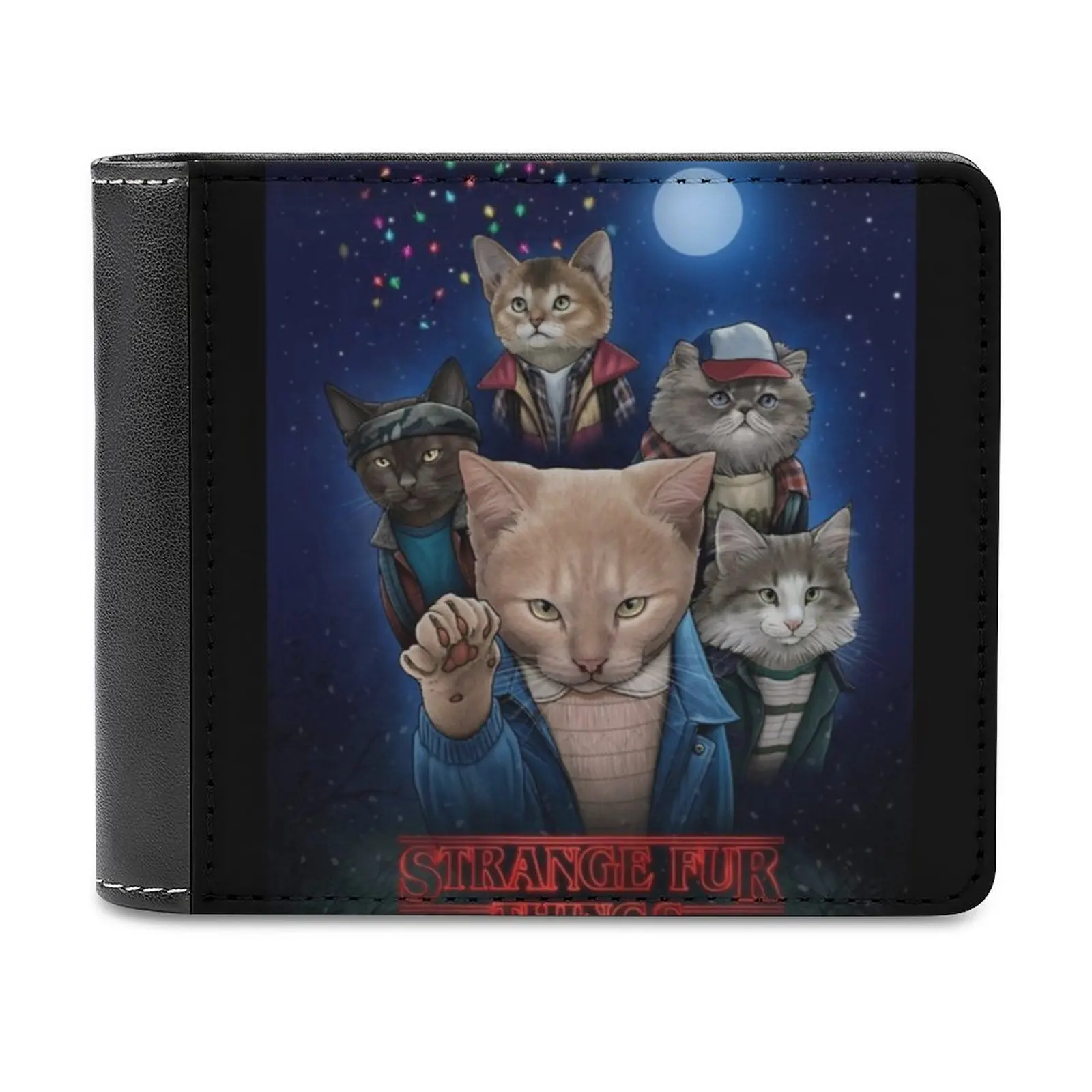 

Модный бумажник для кредитных карт из странных меха, кожаные кошельки, персонализированные бумажники для мужчин и женщин, бумажники для странных меховых вещей с кошками