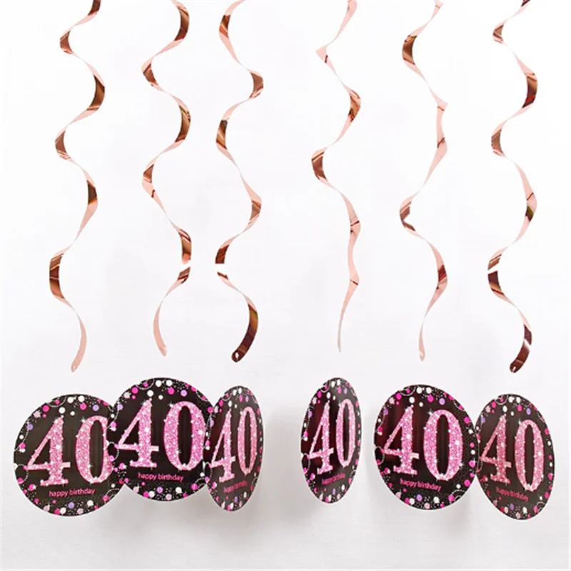 Bachelor Party 30 40 50 60 70 80 Years Old Happy Birthday Decoration Spiral Garland Party Decoration and Arrangement Supplies images - 6