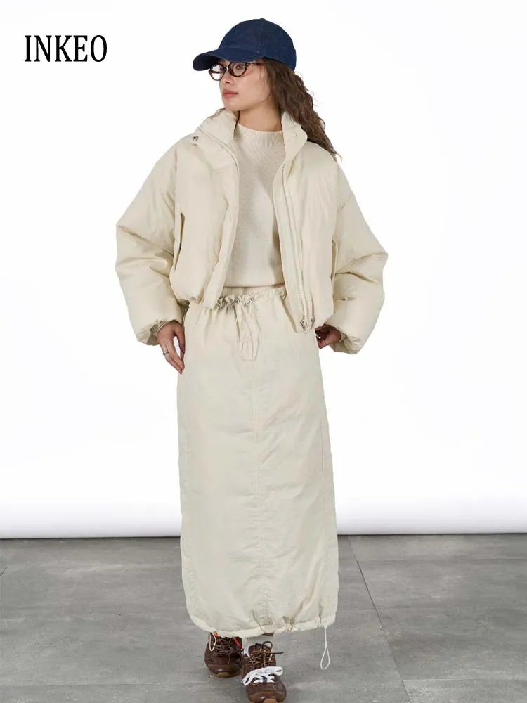 Женский зимний комплект из 2 предметов Повседневная пуховая куртка с высоким