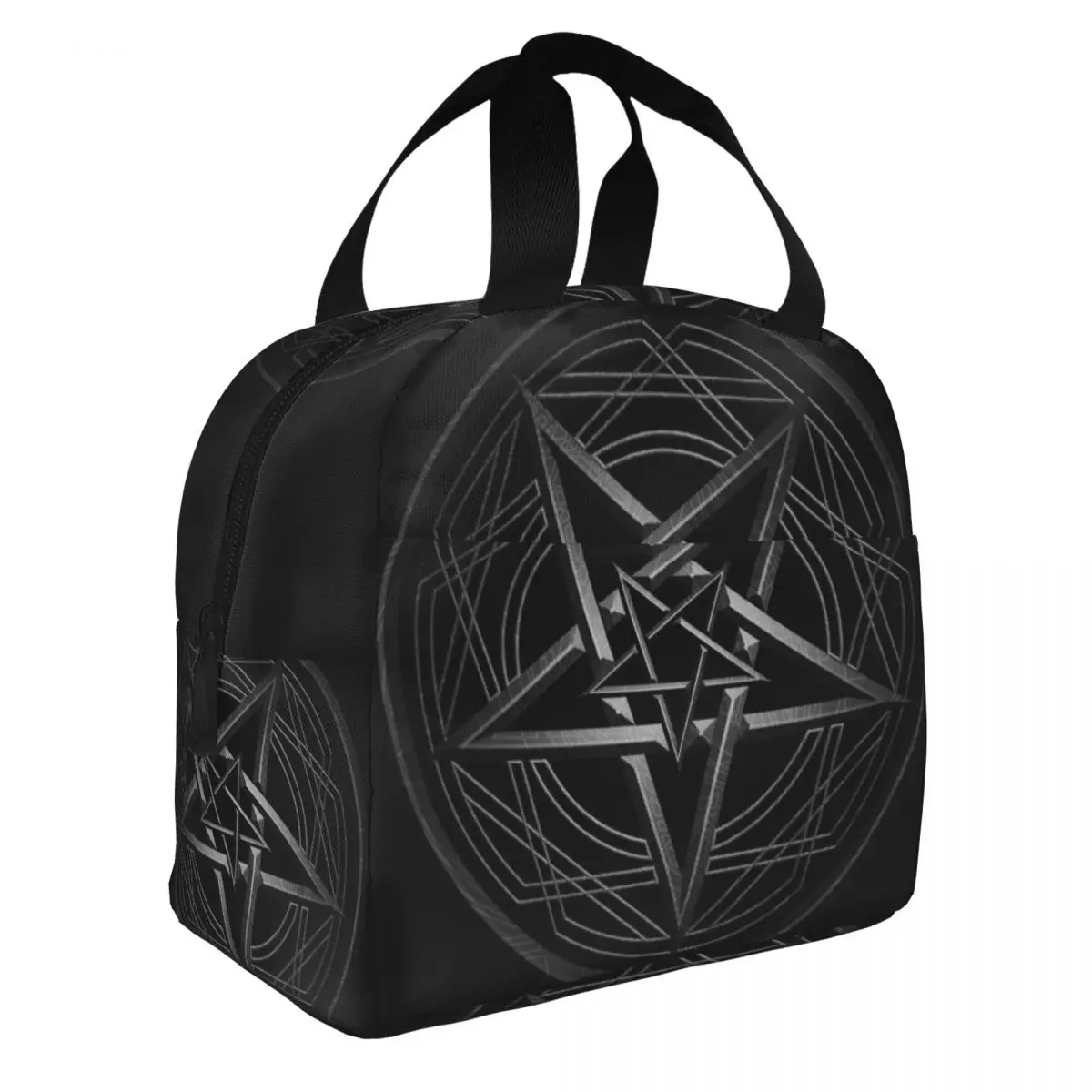 Gothic Pentagram Lunch Bento Bags Portable Aluminum Foil thickened Thermal Cloth Lunch Bag for Women Men Boy