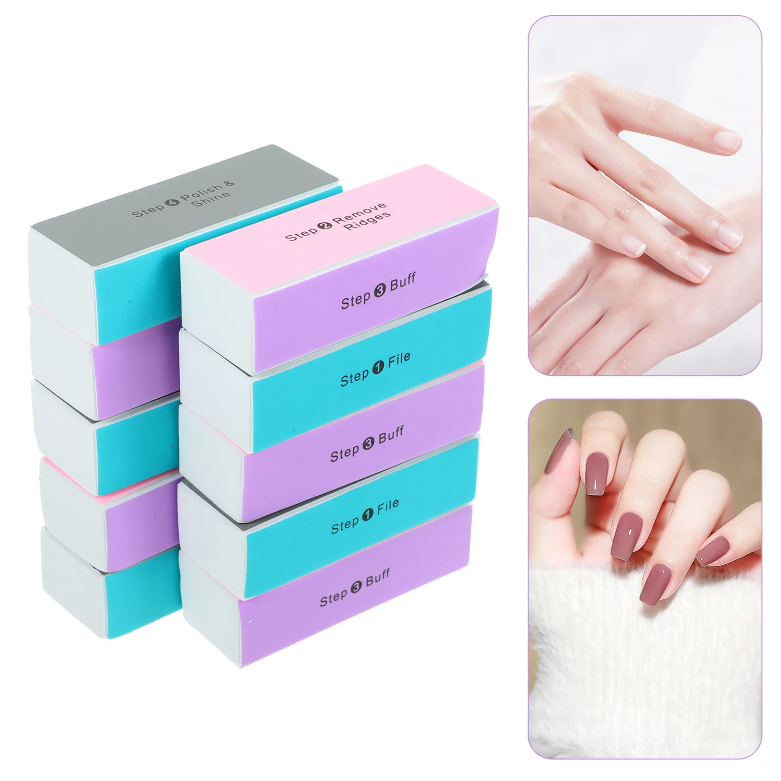 

10 Pcs Artwork Polishing Sponge Bodhi Buffer Nail File Fingernail Manicure Block Files