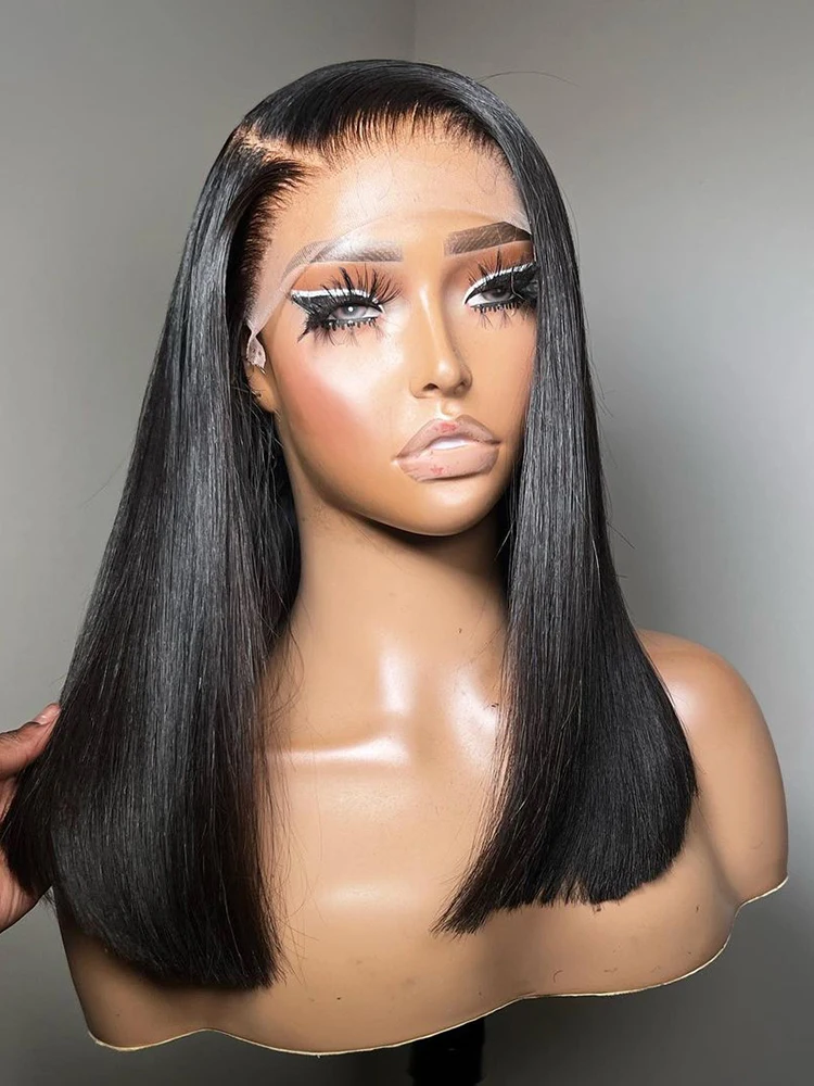 13X4 Parrucca Anteriore Del Merletto Dei Capelli Umani Parrucche Frontali Del Merletto Trasparente Per Le Donne Nere Parrucca Corta Glueless Remy Parr