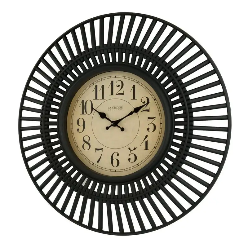 

Crosse Clock 20-inch Covington Contemporary Black Quartz Analog Wall Clock, 404-3051