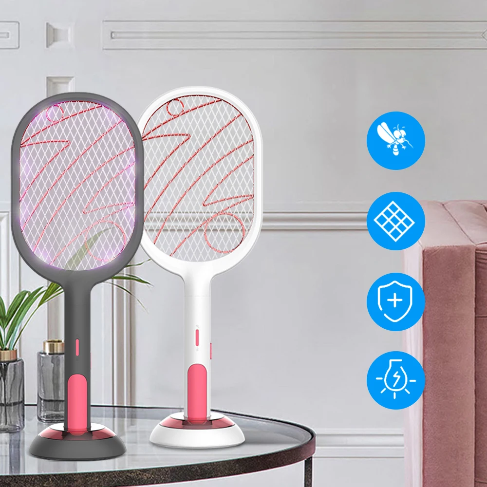 Electric Fly Swatter Mosquito Swatter Insect Killer Cordless Battery Powered Household Mosquito Net Swatter Fly Swatter