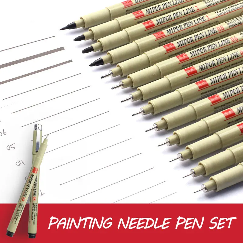 

Wholesale Hook Needle Tube Pens Art Hand-painted Drawing Sketch Design Waterproof Painting Pens Set School Supply Stationery