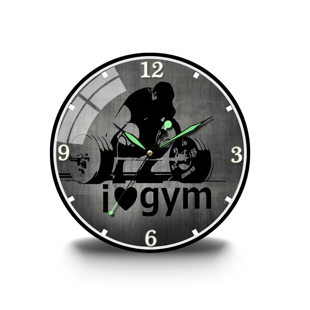

I Love Gym Fitness Silent Quartz Wall Clock Fitness Bodybuild Acrylic Wall Clock Watch Sport Room Wall Decor Sign Sportsman Gift