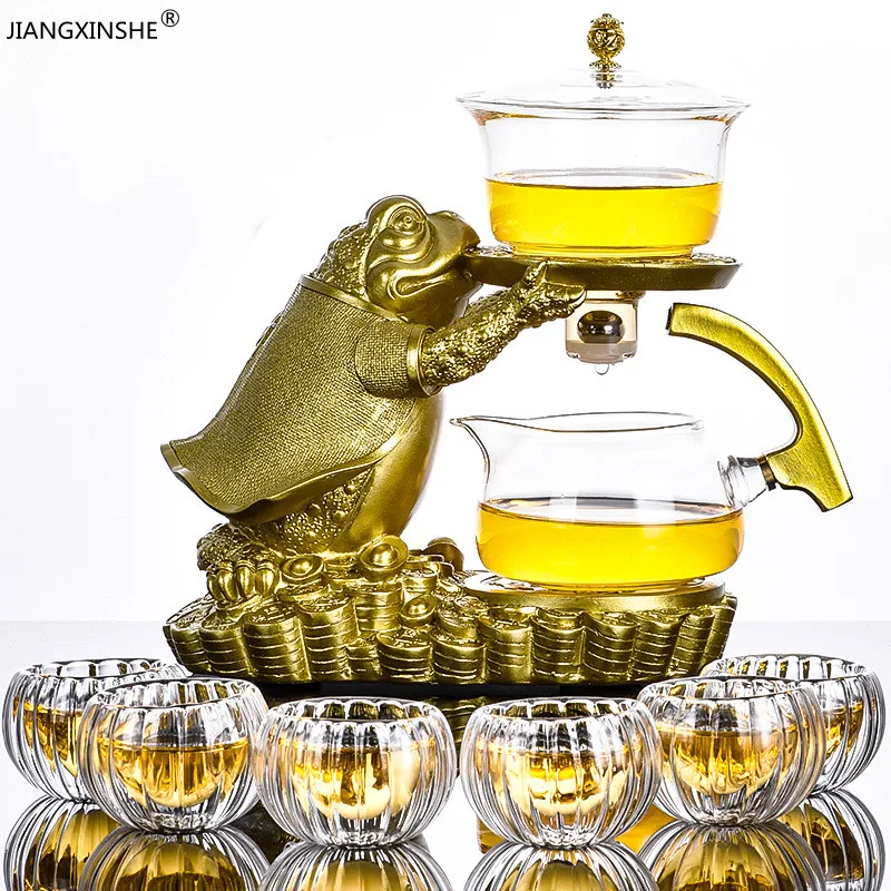 

Creative Golden Toad Automatic Tea Set Set Household Heat-resistant Glass Tea Maker Tea Cup Office Kung Fu Teapot