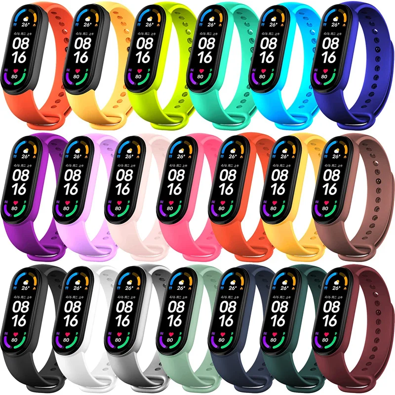 

Strap for Xiaomi Mi Band 6 bracelet Sport silicone watch wristband Miband band 7 band4 wriststrap For Xiaomi mi band 3 4 5 strap