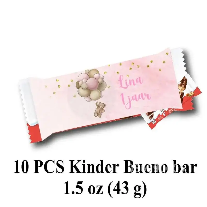 Розовый медведь воздушный шар мешочек для сока этикетки клейкая упаковка конфет