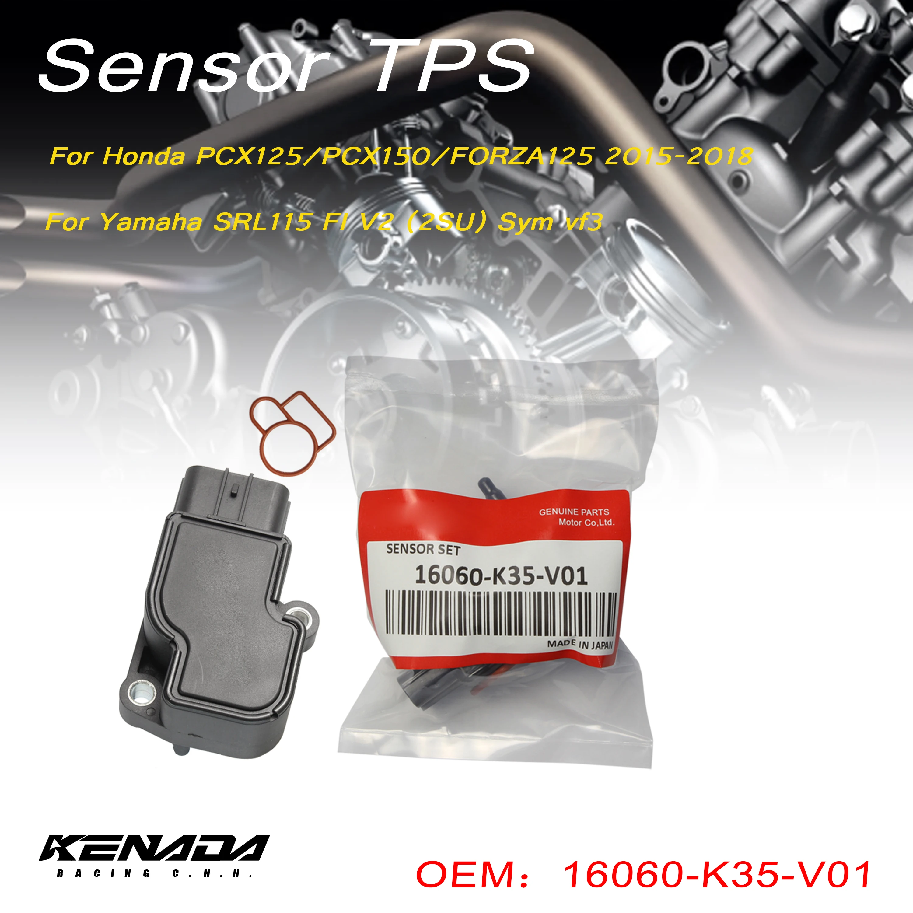 Набор датчиков положения дроссельной заслонки 16060-K35-V01 Tps для Honda PCX125/PCX150/FORZA125 2015-2018 Yamaha SRL115 FI V2 (2SU) Sym vf3
