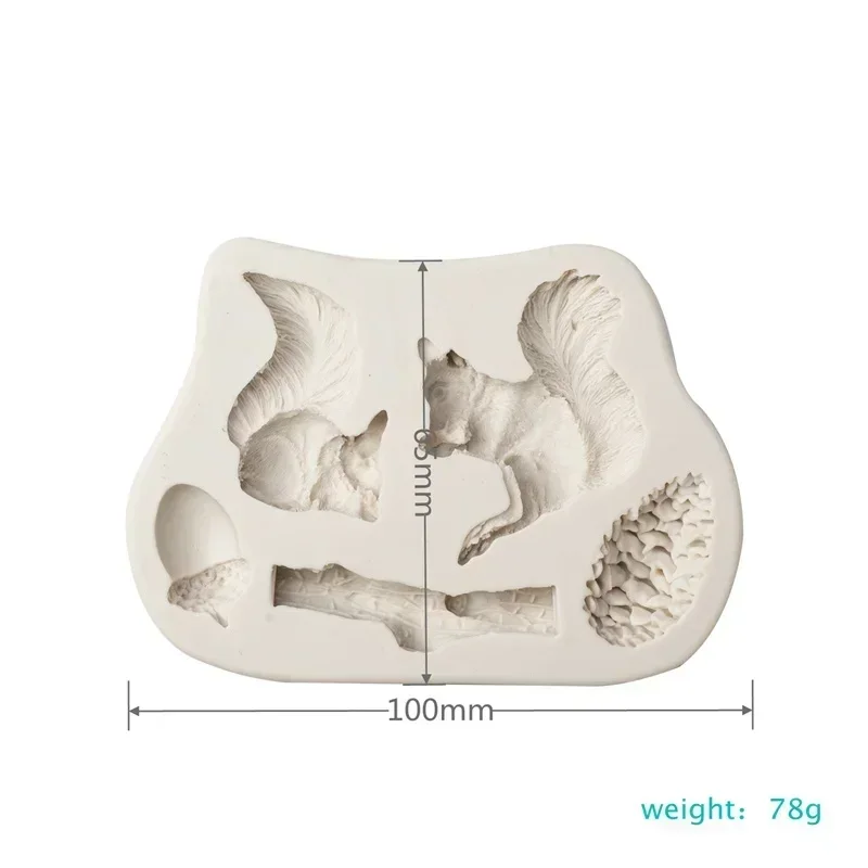 Squirrel Modeling Silicone Mold Kitchen DIY Cake Baking Decoration Fudge Cookie Tools Chocolate Mold Forest Animal Series Mould