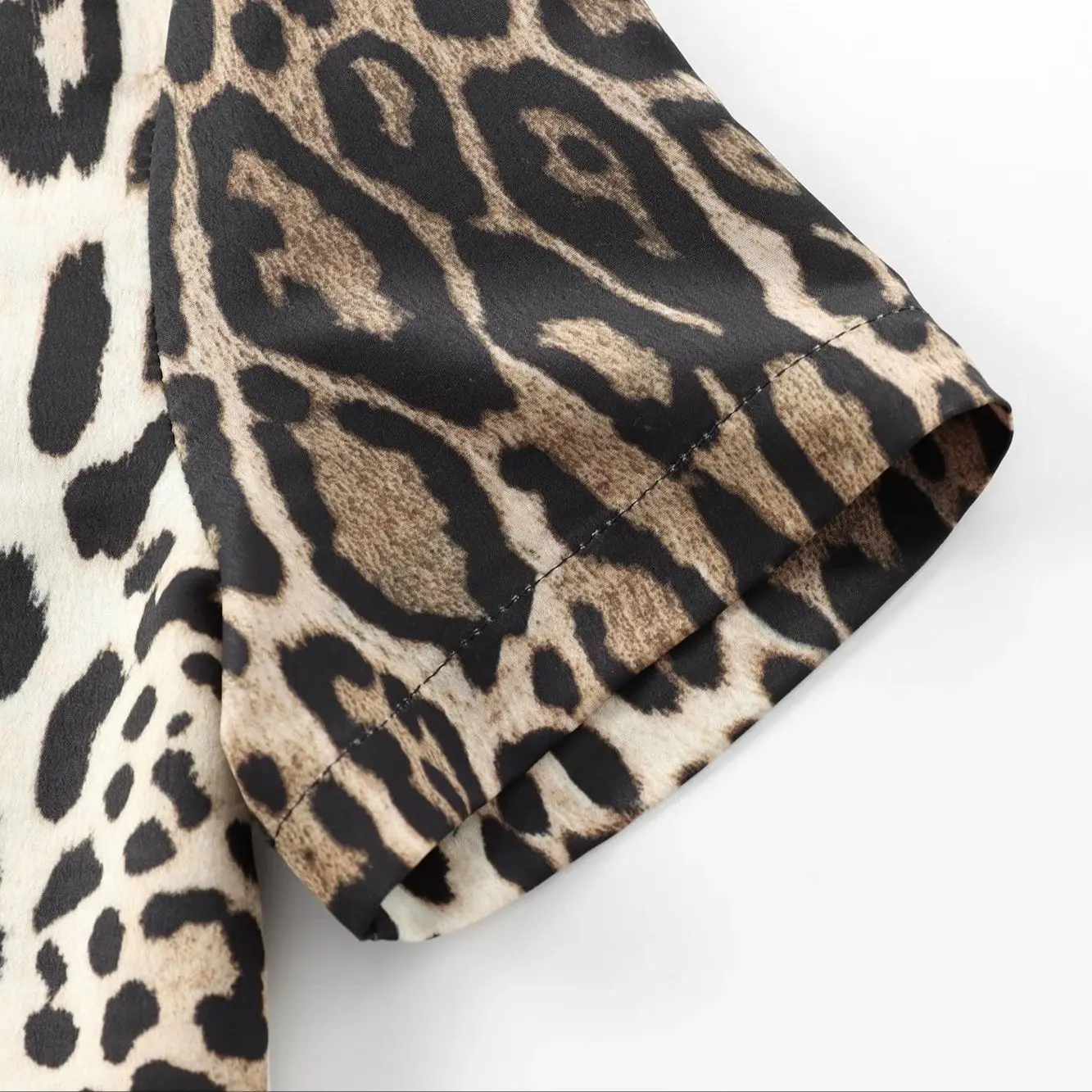 Женские платья TRAF летнее платье 2024 женское миди с леопардовым принтом стильное